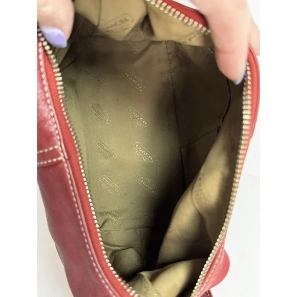 Coach Legacy Red Leather Hobo Shoulder Bag Purse 9566 - Picture 7 of 12